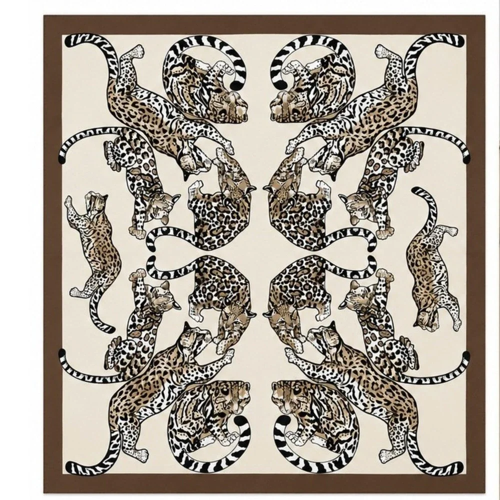 Banana Republic Large Signature Silk Leopard Print Scarf Safari 43